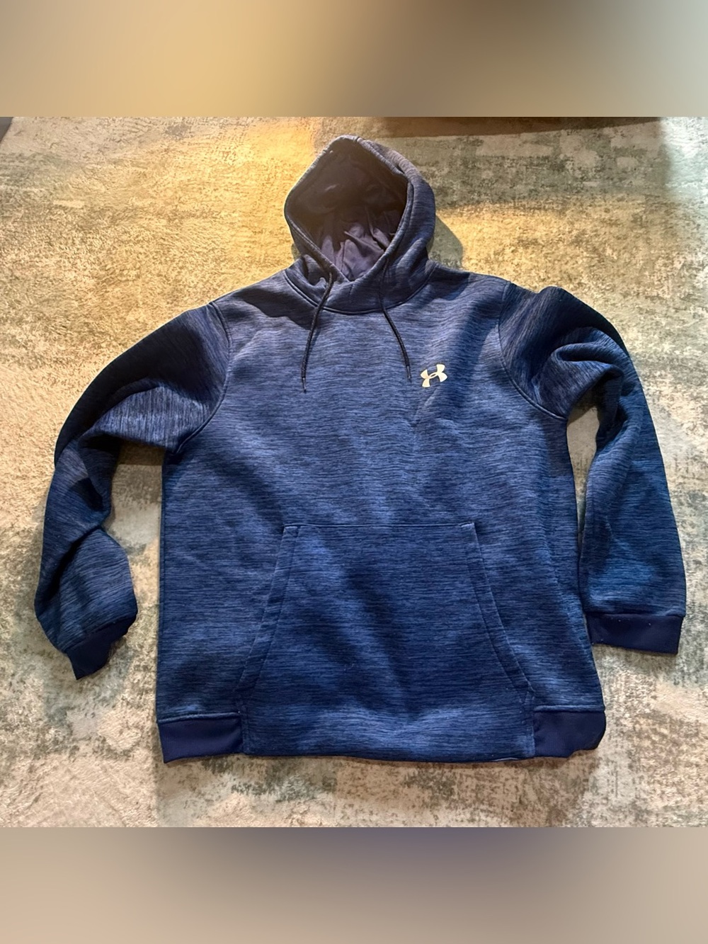Under Armour ColdGear Mens XL Blue Heather Fleece Lined Pullover Hoodie